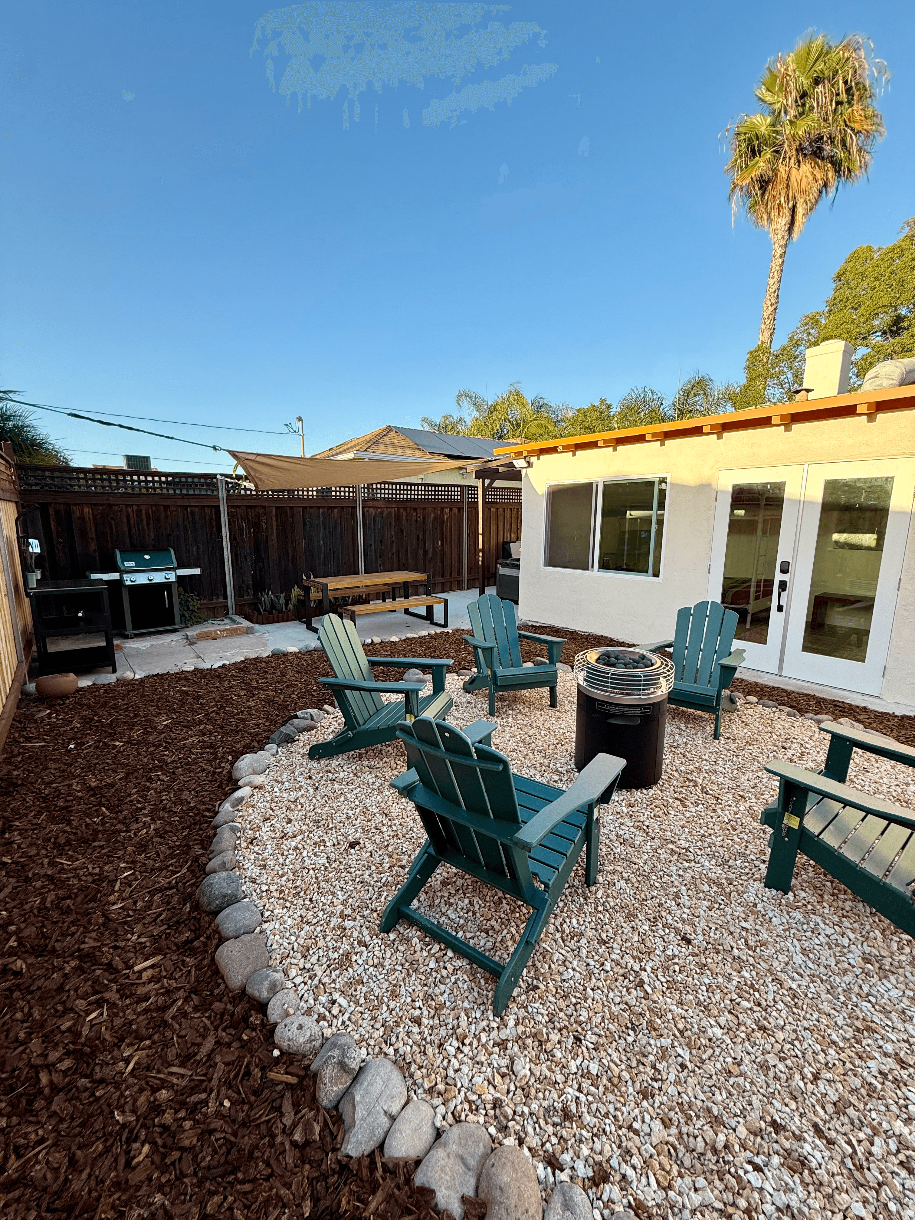 Backyard at golden hour