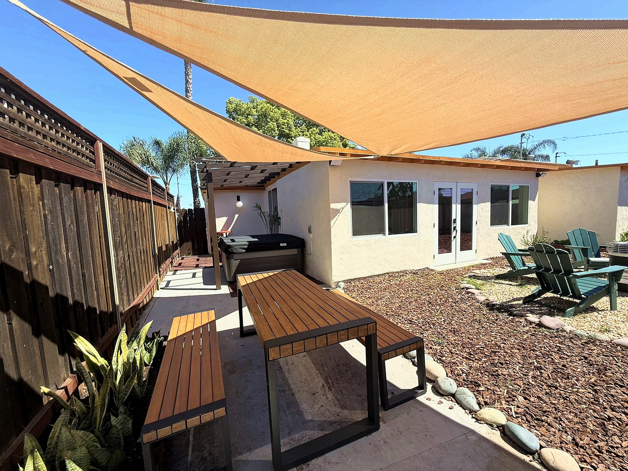 Backyard at golden hour